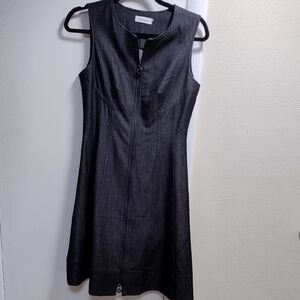 Women's Calvin Klein Black Sleeveless Denim Stretch Dress Sz 6